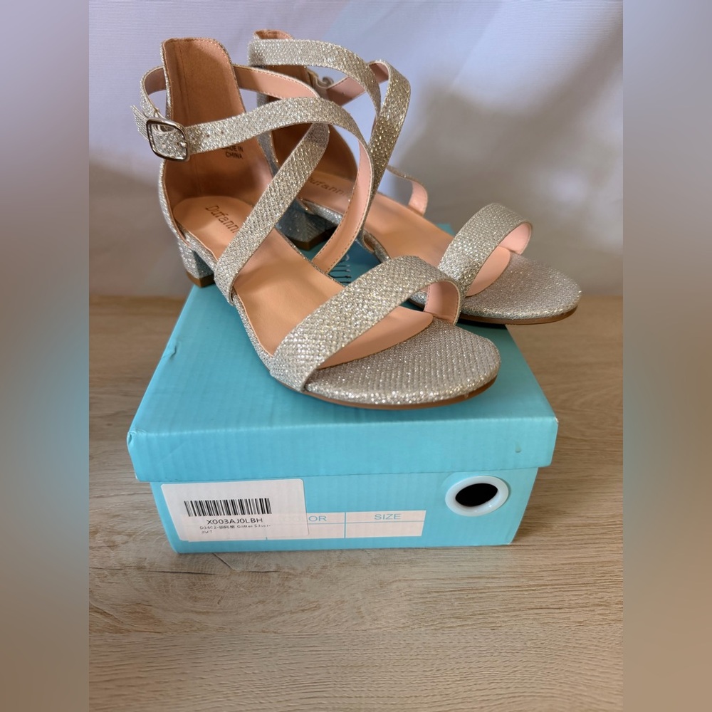 Sparkly Silver Kids Dress Sandals